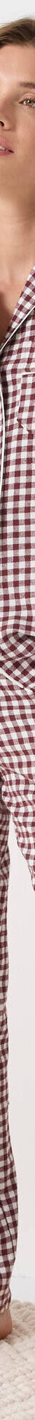 Pyjama pantalon boutonné manches longues, en flanelle motif vichy tissé teint (chocolat / écru) Pyjama pantalon boutonné manches longues, en flanelle motif vichy tissé teint (chocolat / écru)